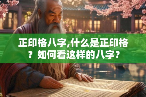 正印格八字,什么是正印格？如何看这样的八字？