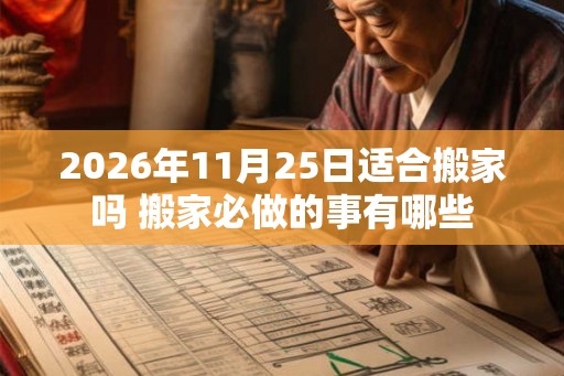 2026年11月25日适合搬家吗 搬家必做的事有哪些 2026年11月25日适合搬家吗 搬家必做的事有哪些