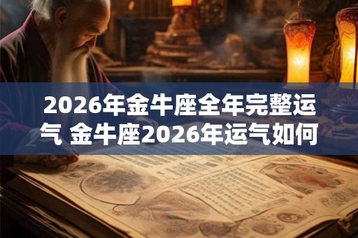 2026年金牛座全年完整运气 金牛座2026年运气如何
