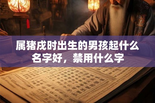 属猪戌时出生的男孩起什么名字好，禁用什么字