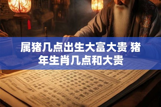 属猪几点出生大富大贵 猪年生肖几点和大贵