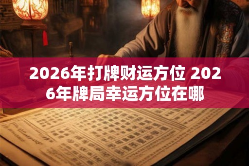 2026年打牌财运方位 2026年牌局幸运方位在哪 2026年打牌财运方位 2026年牌局幸运方位在哪