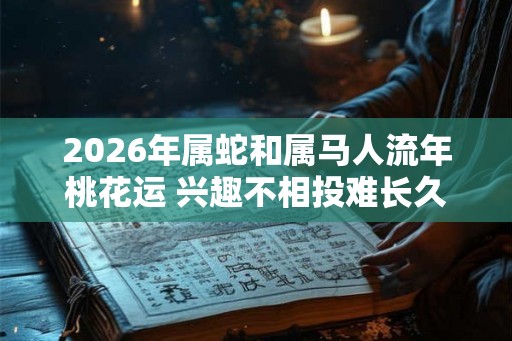 2026年属蛇和属马人流年桃花运 兴趣不相投难长久