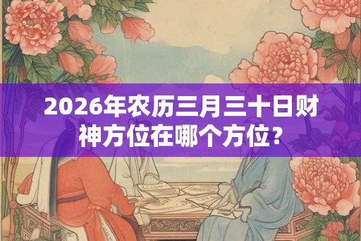 2026年农历三月三十日财神方位在哪个方位？