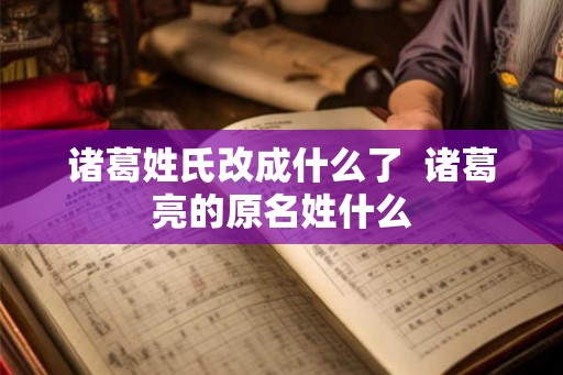 诸葛姓氏改成什么了  诸葛亮的原名姓什么