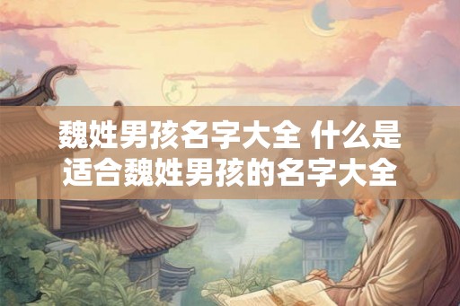魏姓男孩名字大全 什么是适合魏姓男孩的名字大全