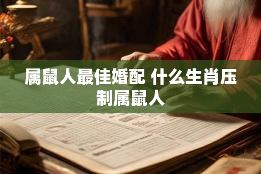 属鼠人最佳婚配 什么生肖压制属鼠人 属鼠人最佳婚配 什么生肖压制属鼠人