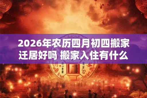 2026年农历四月初四搬家迁居好吗 搬家入住有什么忌讳