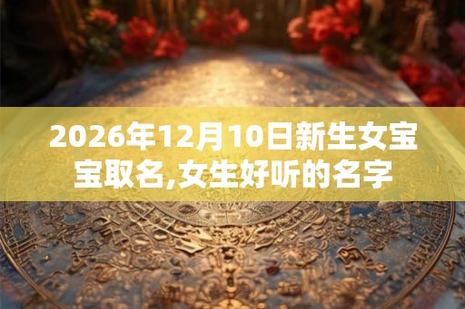 2026年12月10日新生女宝宝取名,女生好听的名字