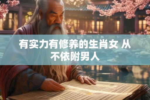 有实力有修养的生肖女 从不依附男人