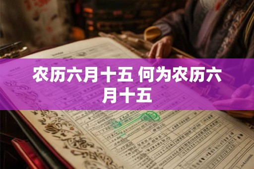 农历六月十五 何为农历六月十五