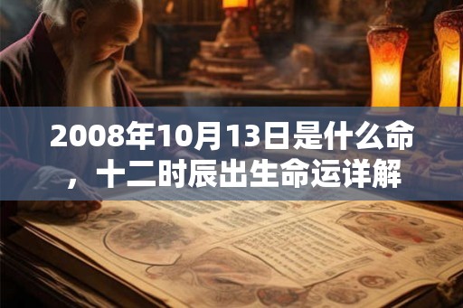 2008年10月13日是什么命，十二时辰出生命运详解