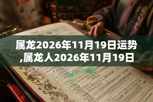 属龙2026年11月19日运势,属龙人2026年11月19日财运,生肖龙2026年11月19日运势