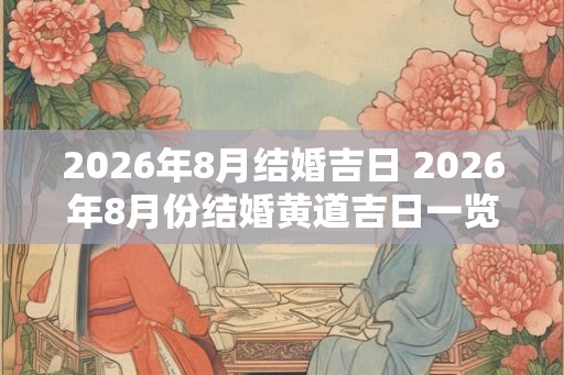 2026年8月结婚吉日 2026年8月份结婚黄道吉日一览表