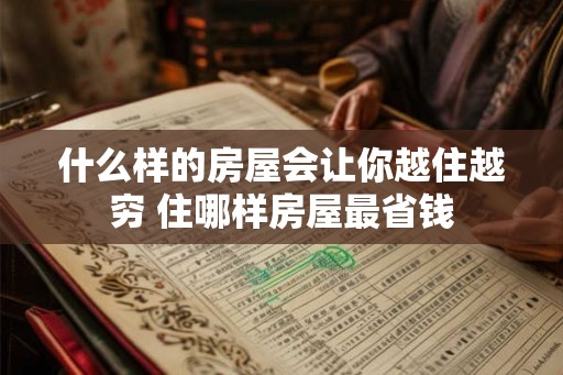 什么样的房屋会让你越住越穷 住哪样房屋最省钱