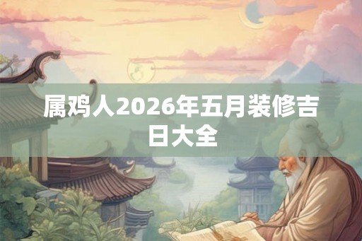 属鸡人2026年五月装修吉日大全
