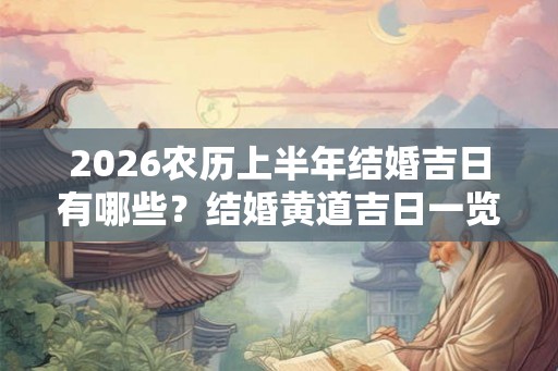 2026农历上半年结婚吉日有哪些？结婚黄道吉日一览表