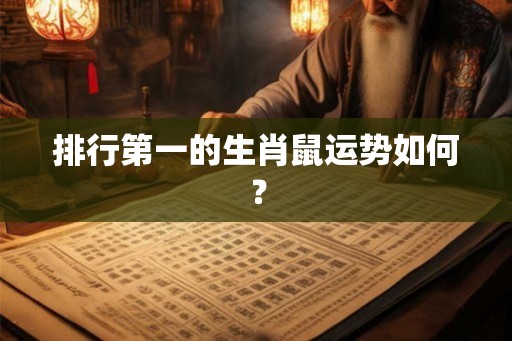 排行第一的生肖鼠运势如何？