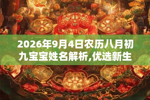 2026年9月4日农历八月初九宝宝姓名解析,优选新生儿名字大全