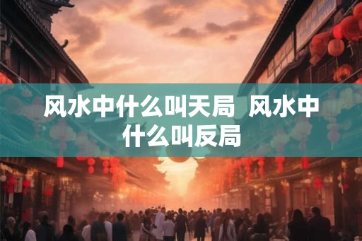 风水中什么叫天局  风水中什么叫反局