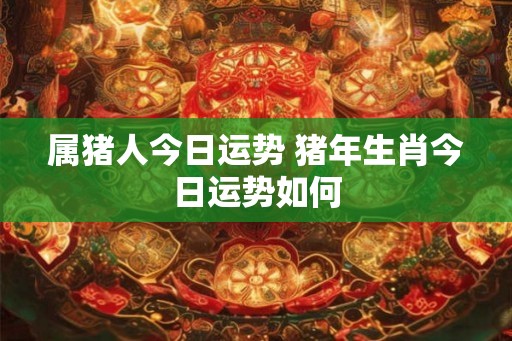 属猪人今日运势 猪年生肖今日运势如何