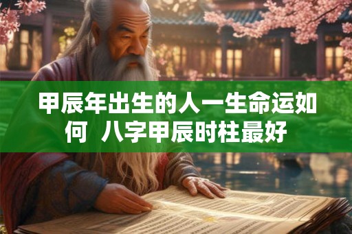 甲辰年出生的人一生命运如何  八字甲辰时柱最好