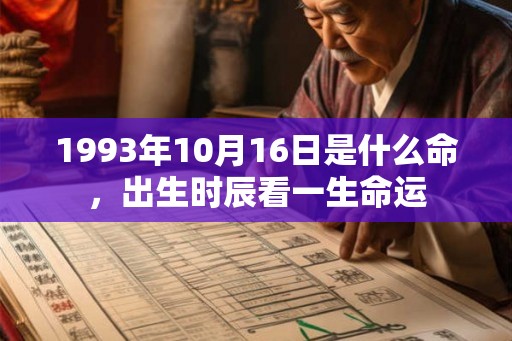 1993年10月16日是什么命，出生时辰看一生命运