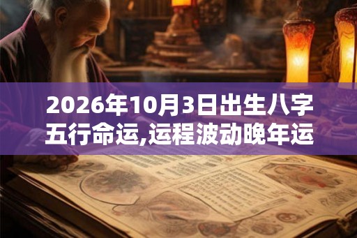 2026年10月3日出生八字五行命运,运程波动晚年运好 2026年10月3日出生八字五行命运,运程波动晚年运好