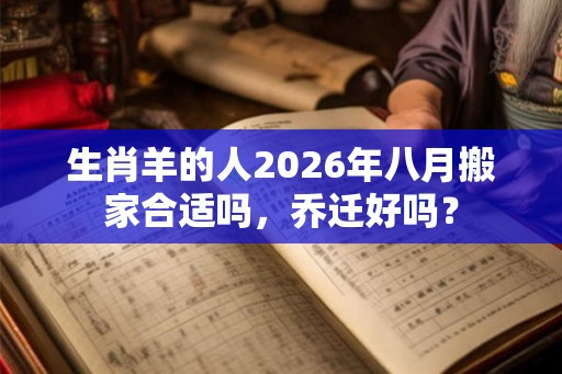 生肖羊的人2026年八月搬家合适吗，乔迁好吗？