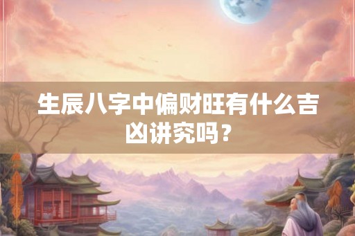 生辰八字中偏财旺有什么吉凶讲究吗？