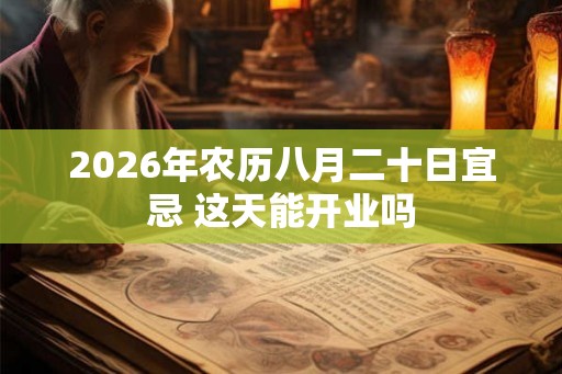 2026年农历八月二十日宜忌 这天能开业吗 2026年农历八月二十日宜忌 这天能开业吗