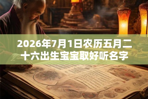 2026年7月1日农历五月二十六出生宝宝取好听名字