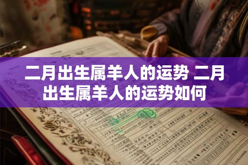 二月出生属羊人的运势 二月出生属羊人的运势如何