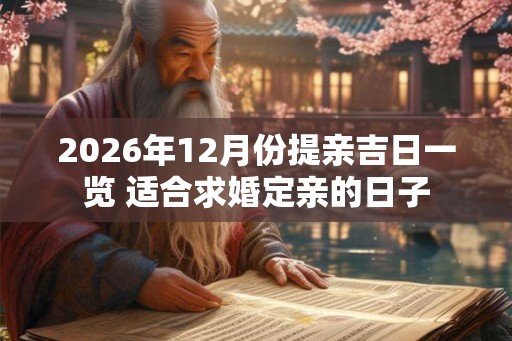 2026年12月份提亲吉日一览 适合求婚定亲的日子