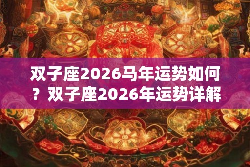 双子座2026马年运势如何？双子座2026年运势详解