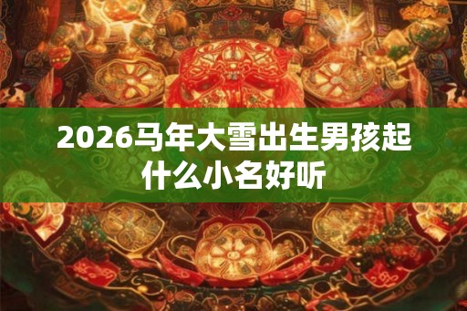 2026马年大雪出生男孩起什么小名好听 2026马年大雪出生男孩起什么小名好听
