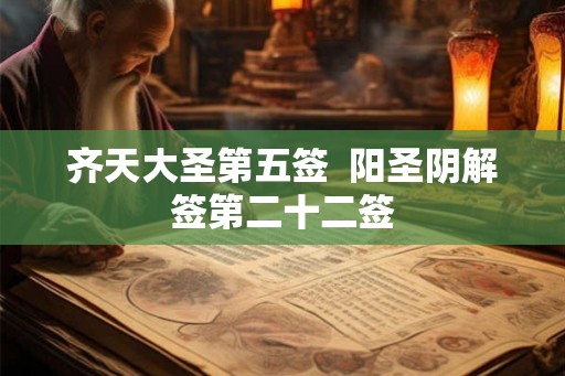 齐天大圣第五签  阳圣阴解签第二十二签