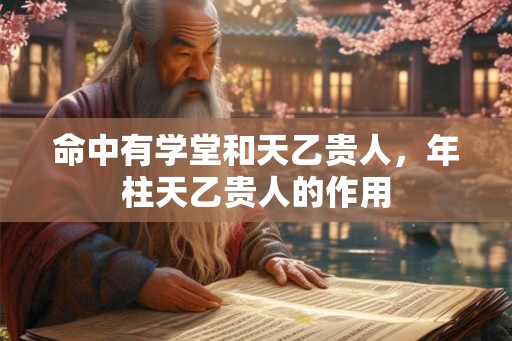 命中有学堂和天乙贵人,年柱天乙贵人的作用 命中有学堂和天乙贵人,年柱天乙贵人的作用