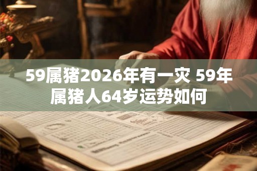 59属猪2026年有一灾 59年属猪人64岁运势如何