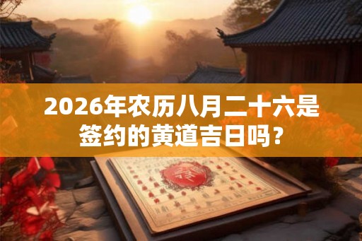 2026年农历八月二十六是签约的黄道吉日吗? 2026年农历八月二十六是签约的黄道吉日吗?