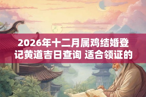2026年十二月属鸡结婚登记黄道吉日查询 适合领证的日子