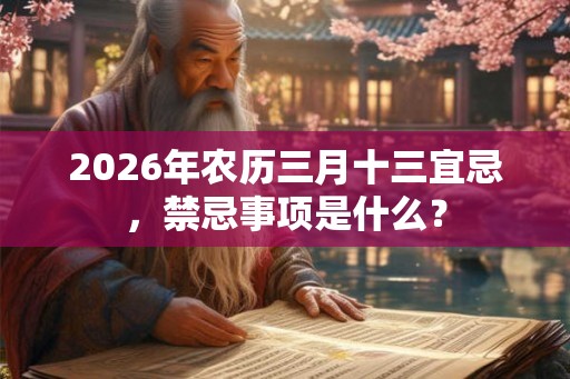 2026年农历三月十三宜忌,禁忌事项是什么? 2026年农历三月十三宜忌,禁忌事项是什么?