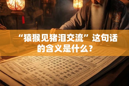 “猿猴见猪泪交流”这句话的含义是什么？