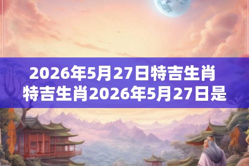 2026年5月27日特吉生肖 特吉生肖2026年5月27日是什么 2026年5月27日特吉生肖 特吉生肖2026年5月27日是什么