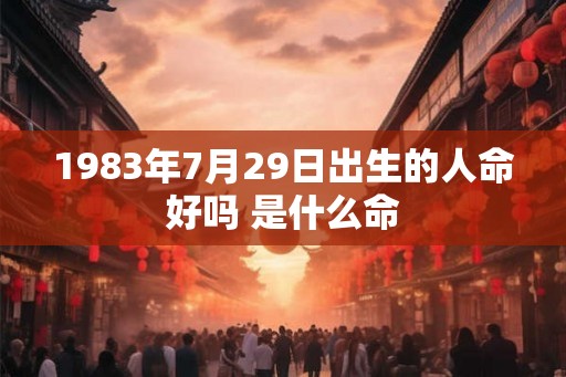 1983年7月29日出生的人命好吗 是什么命 1983年7月29日出生的人命好吗 是什么命