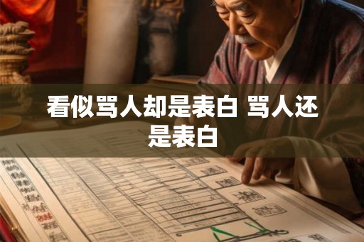 看似骂人却是表白 骂人还是表白