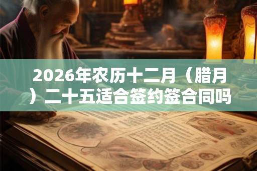 2026年农历十二月（腊月）二十五适合签约签合同吗？