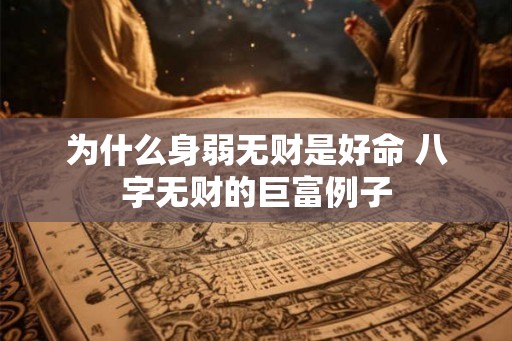 为什么身弱无财是好命 八字无财的巨富例子