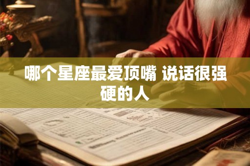 哪个星座最爱顶嘴 说话很强硬的人