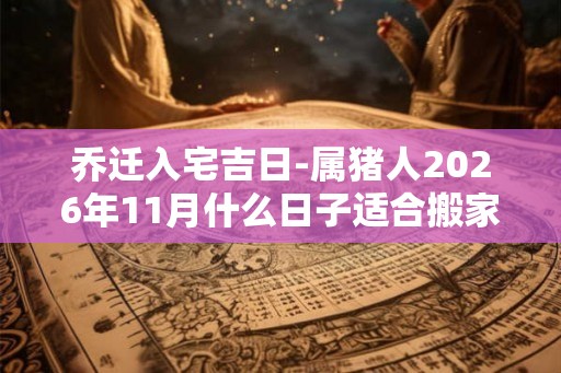 乔迁入宅吉日-属猪人2026年11月什么日子适合搬家进新居